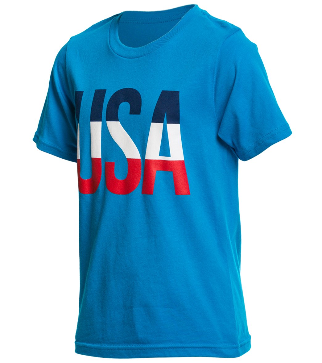 SPEEDO Youth Unisex USA Tee Shirt (Turquoise)